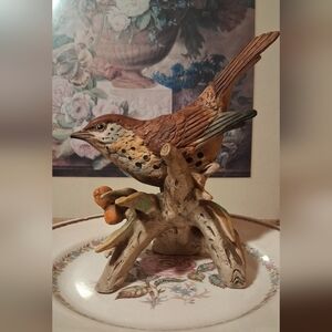 Decorative Bird Figurine on Branch